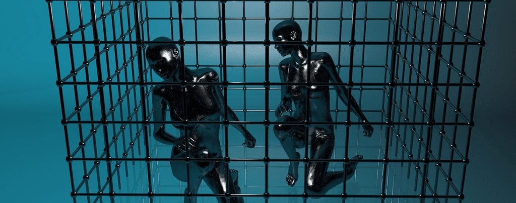 slave in a cage